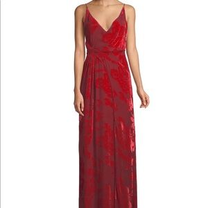 COPY - GALVAN V-neck Sleeveless Rose Velvet Gown gown